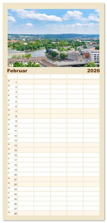 Produktbild: Familienplaner 2026 - Kassel - wundersch&ouml;ne Stadt in Nordhessen mit 5 Spalten (Wandkalender, 21 x 45 cm) CALVENDO