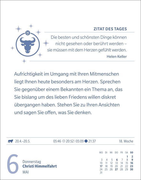 Produktbild: Stier Sternzeichenkalender 2027 - Tagesabrei&szlig;kalender - Ihr Horoskop f&uuml;r jeden Tag