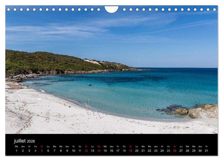 Produktbild: Les plus belles plages de Corse (Calendrier mural 2026 DIN A4 vertical), CALVENDO calendrier mensuel