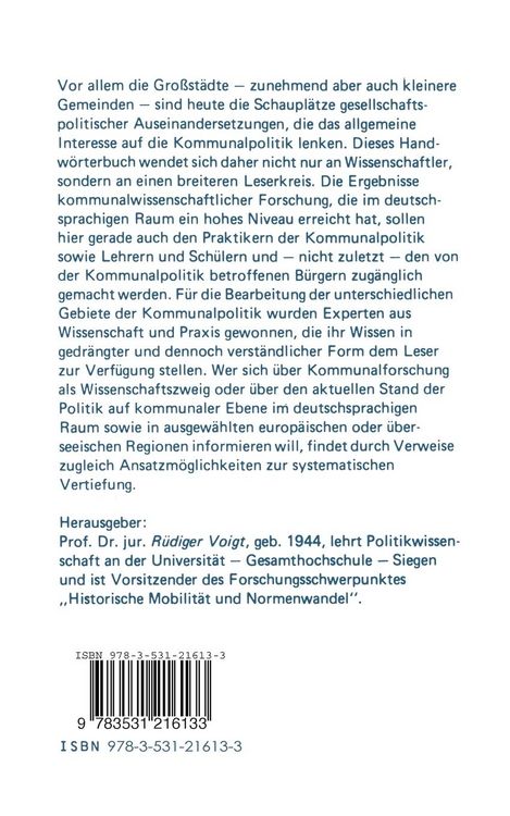 Produktbild: Handw&ouml;rterbuch zur Kommunalpolitik