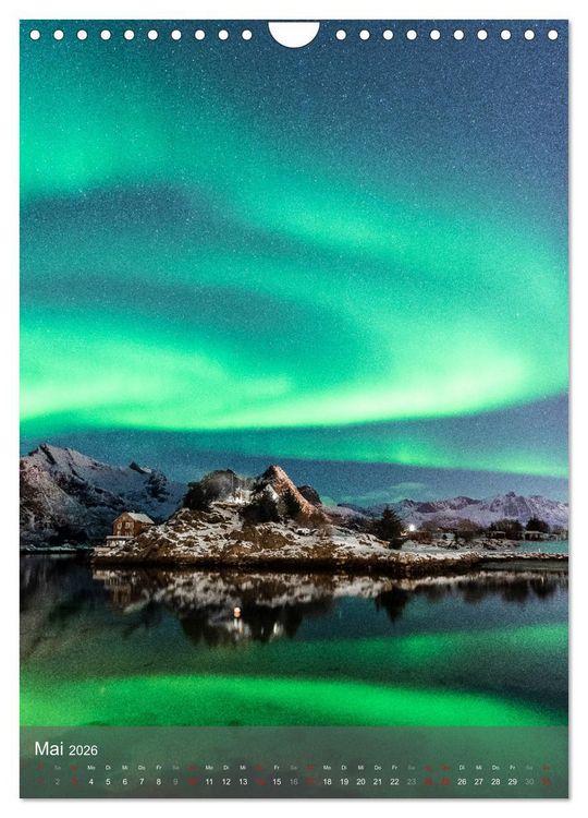 Produktbild: Aurora - Polarlicht des Nordens (Wandkalender 2026 DIN A4 hoch), CALVENDO Monatskalender