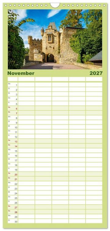 Produktbild: Familienplaner 2027 - Burgen des Hunsr&uuml;cks mit 5 Spalten (Wandkalender, 21 x 45 cm) CALVENDO