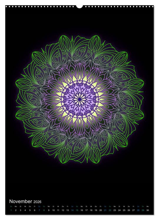 Produktbild: Mandala-Kalender 2026 (Wandkalender 2026 DIN A2 hoch), CALVENDO Monatskalender