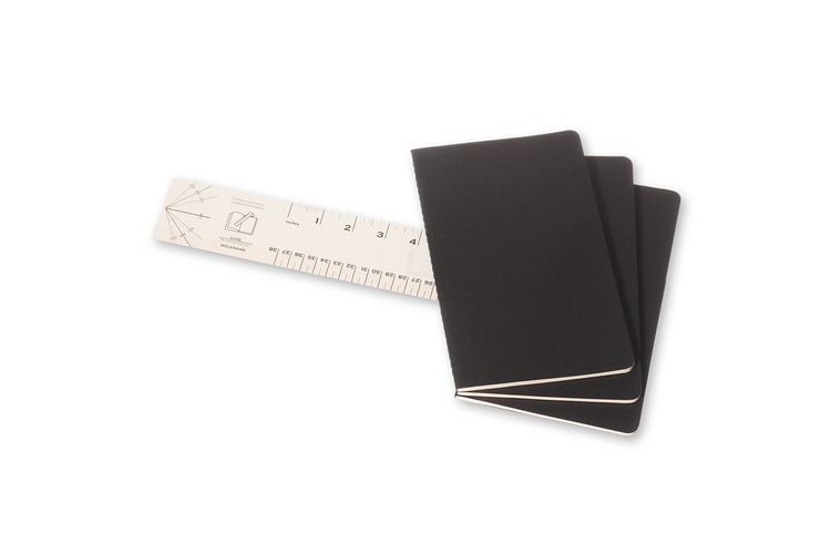 Produktbild: Moleskine Cahier, L/A5, 3er Set, Blanko, Kartoneinband, Schwarz