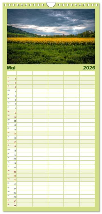 Produktbild: Familienplaner 2026 - Jena in Bildern mit 5 Spalten (Wandkalender, 21 x 45 cm) CALVENDO