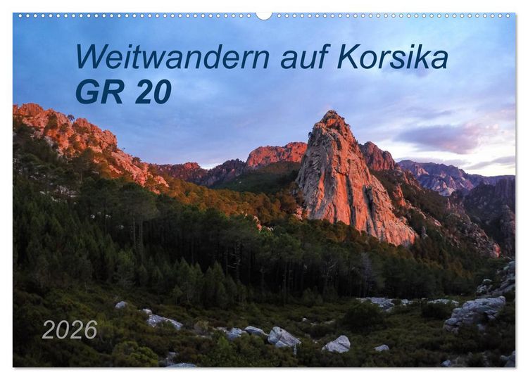 Produktbild: Weitwandern auf Korsika GR 20 (Wandkalender 2026 DIN A2 quer), CALVENDO Monatskalender