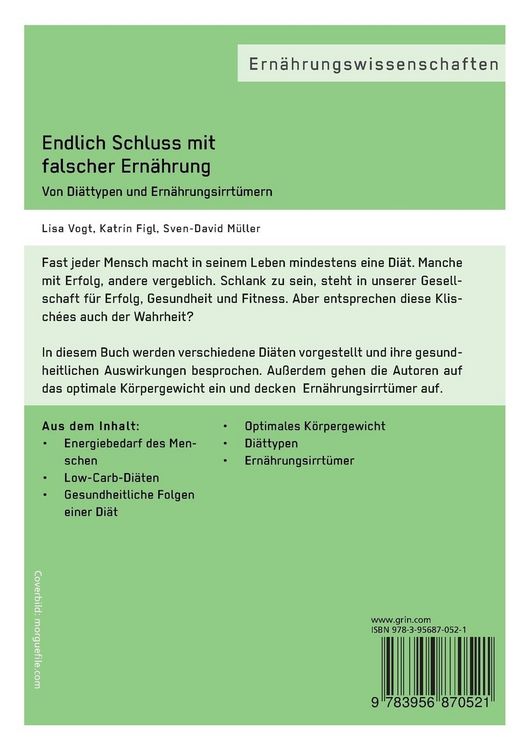 Produktbild: Endlich Schluss mit falscher Ern&auml;hrung. Von Di&auml;ttypen und Ern&auml;hrungsirrt&uuml;mern