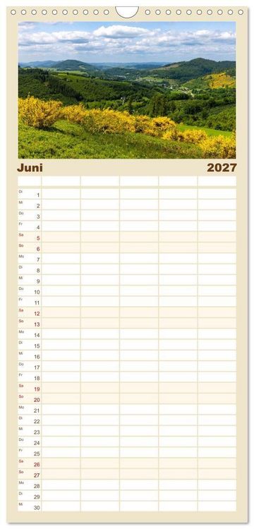 Produktbild: Familienplaner 2027 - Sauerland - Land der tausend Berge mit 5 Spalten (Wandkalender, 21 x 45 cm) CALVENDO