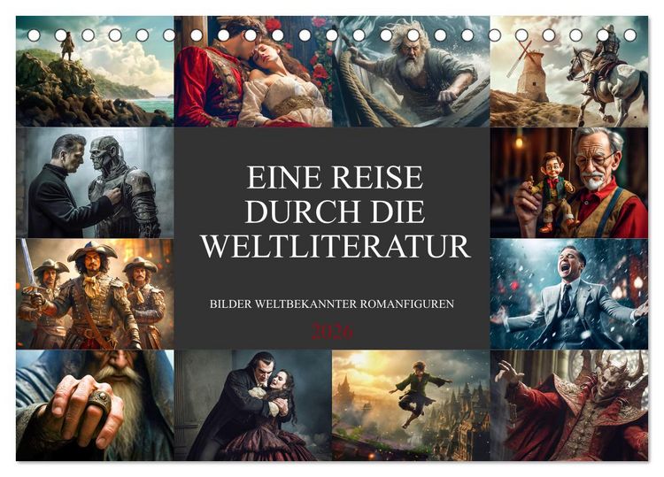 Produktbild: Eine Reise durch die Weltliteratur (Tischkalender 2026 DIN A5 quer), CALVENDO Monatskalender