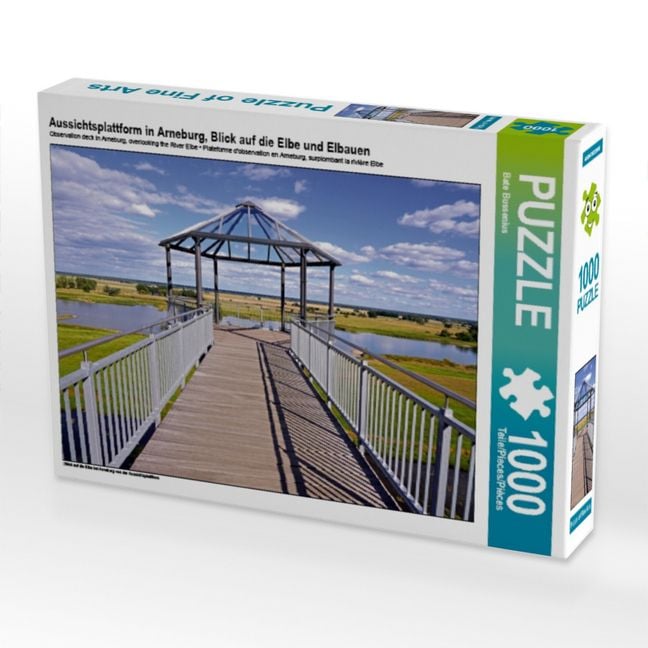 Produktbild: CALVENDO Puzzle Aussichtsplattform in Arneburg, Blick auf die Elbe und Elbauen | 1000 Teile Lege-Gr&ouml;&szlig;e 64x48cm Foto-Puzzle f&uuml;r gl&uuml;ckliche Stunden