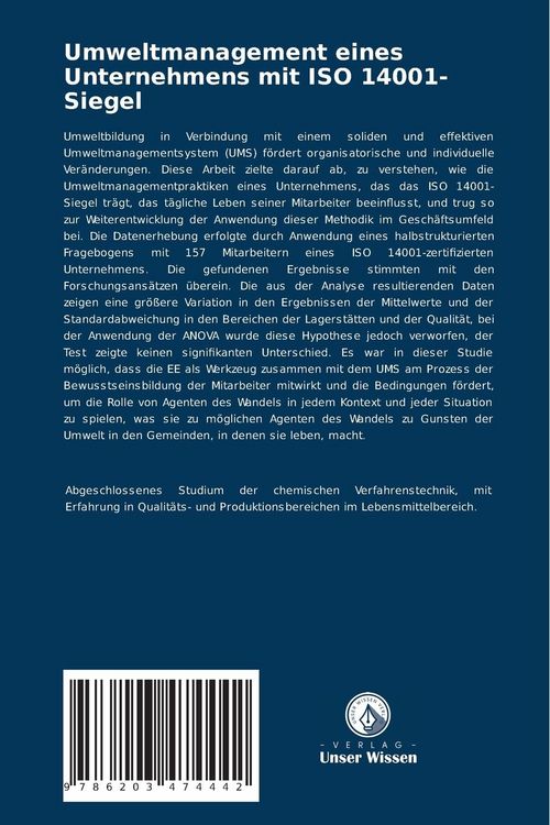Produktbild: Umweltmanagement eines Unternehmens mit ISO 14001-Siegel