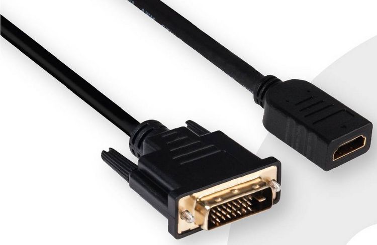 Produktbild: club3D DVI / HDMI Adapterkabel DVI-D 24+1pol. Stecker, HDMI-A Buchse 2.00 m Schwarz CAC-1211 DVI-Kabel