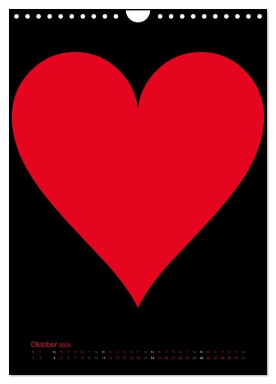 Produktbild: Foto- und Bastelkalender &bdquo;LIEBE&ldquo; in der Farbe Schwarz (Wandkalender 2026 DIN A4 hoch), CALVENDO Monatskalender