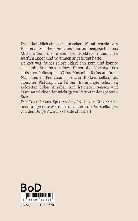 Produktbild: Handb&uuml;chlein der stoischen Moral