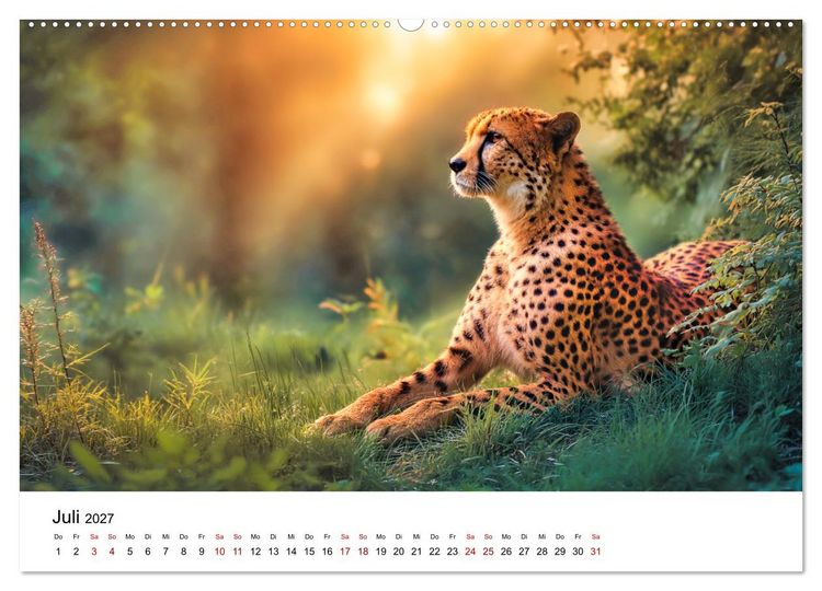 Produktbild: Eleganz und Instinkt - die beeindruckende Welt der Geparden (hochwertiger Premium Wandkalender 2027 DIN A2 quer), Kunstdruck in Hochglanz