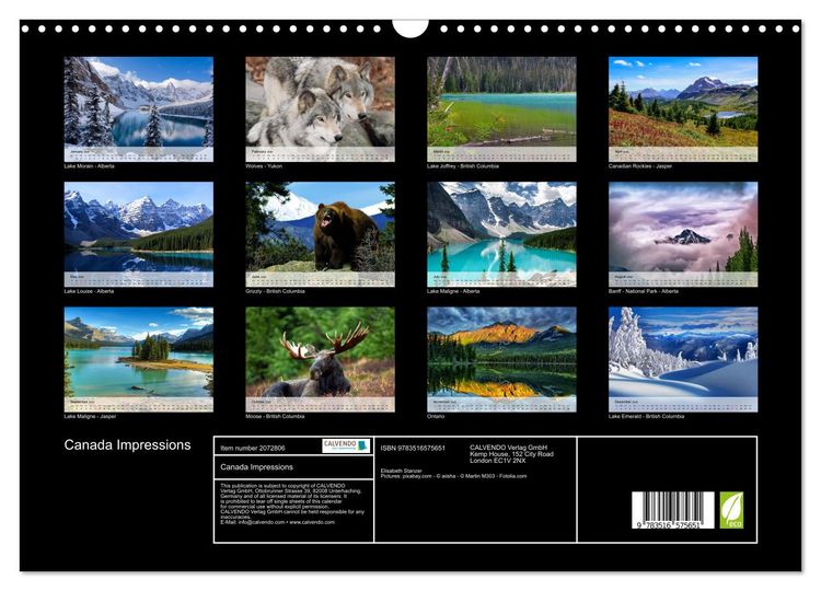 Produktbild: Canada Impressions (Wall Calendar 2026 DIN A3 landscape), CALVENDO 12 Month Wall Calendar