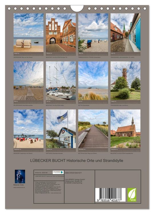 Produktbild: L&Uuml;BECKER BUCHT Historische Orte und Strandidylle (Wandkalender 2026 DIN A4 hoch), CALVENDO Monatskalender