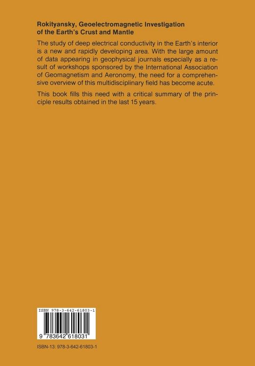 Produktbild: Geoelectromagnetic Investigation of the Earth&rsquo;s Crust and Mantle
