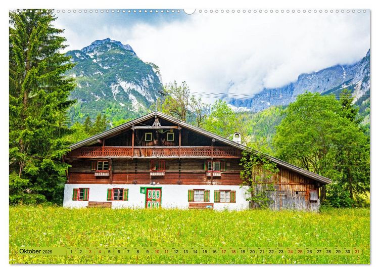 Produktbild: Historische Bauernh&auml;user im Tiroler Leutaschtal (Wandkalender 2026 DIN A2 quer), CALVENDO Monatskalender