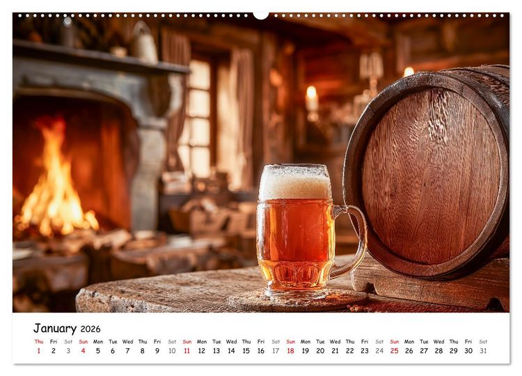 Produktbild: A Year of Beer - Bavarian Brews and Scenic Views (High Quality Premium Wall Calendar 2026 DIN A2 landscape),CALVENDO 12 Month Wall Calendar