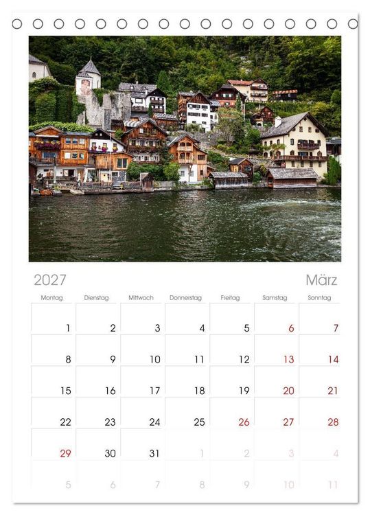 Produktbild: Tischplaner 2027 - Hallstatt und der Hallst&auml;tter See (A5 Tischkalender zum Aufstellen) CALVENDO