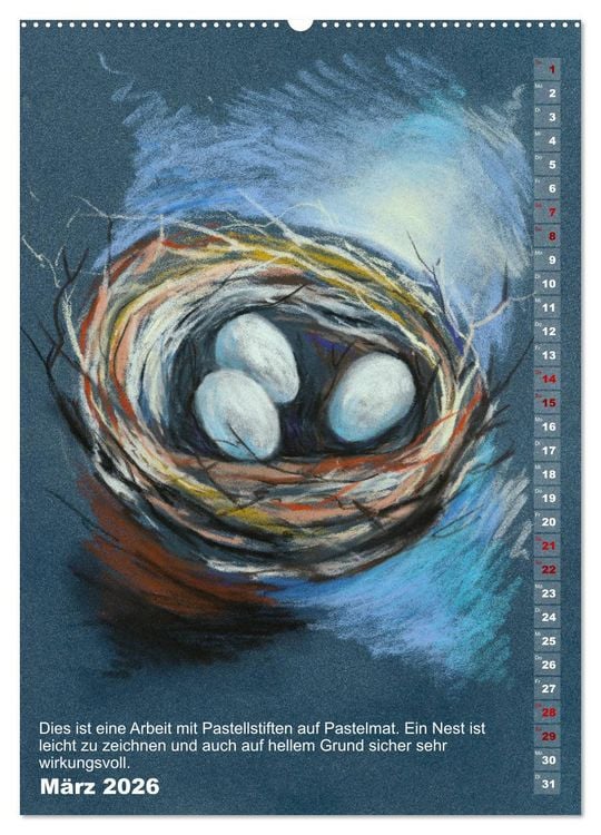 Produktbild: Mal mal mit Stiften (Wandkalender 2026 DIN A2 hoch), CALVENDO Monatskalender