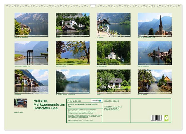 Produktbild: Hallstatt, Marktgemeinde am Hallst&auml;tter See (Wandkalender 2026 DIN A2 quer), CALVENDO Monatskalender