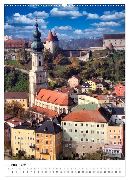 Produktbild: Burghausen, eine historische Stadt im Fokus (hochwertiger Premium Wandkalender 2026 DIN A2 hoch), Kunstdruck in Hochglanz