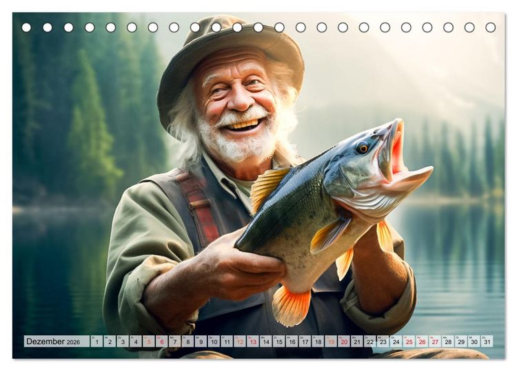 Produktbild: Angeln und Fischen Impressionen (Tischkalender 2026 DIN A5 quer), CALVENDO Monatskalender