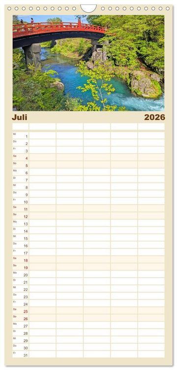 Produktbild: Familienplaner 2026 - Japan entdecken Tokio, Osaka & mehr mit 5 Spalten (Wandkalender, 21 x 45 cm) CALVENDO