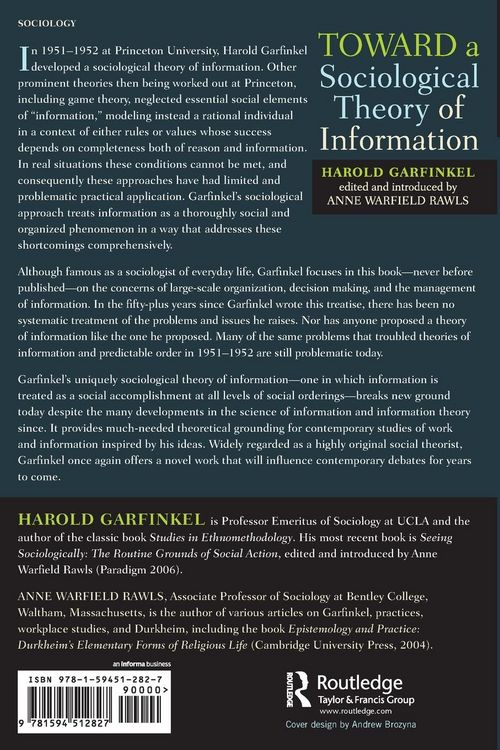 Produktbild: Toward A Sociological Theory of Information