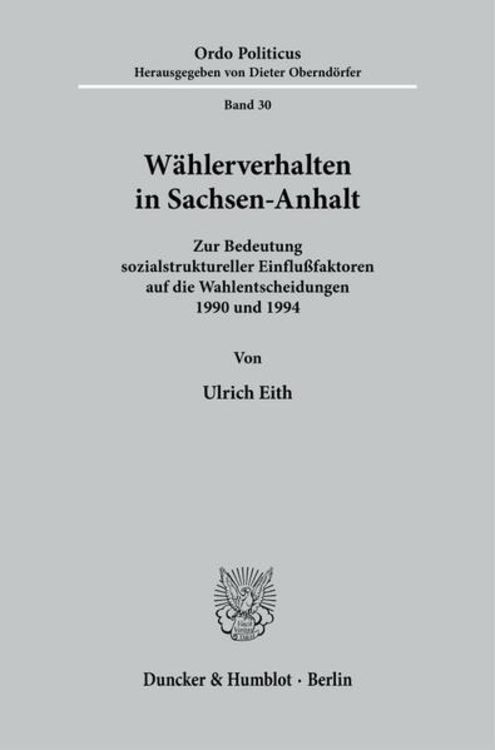 Produktbild: W&auml;hlerverhalten in Sachsen-Anhalt.