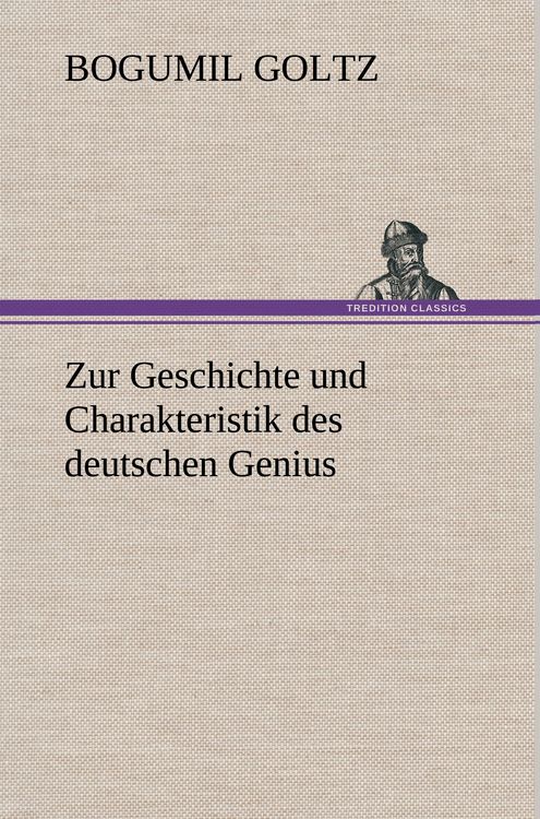 Produktbild: Zur Geschichte und Charakteristik des deutschen Genius