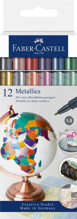 Produktbild: Faber-Castell Metallics Marker, 12er Kartonetui
