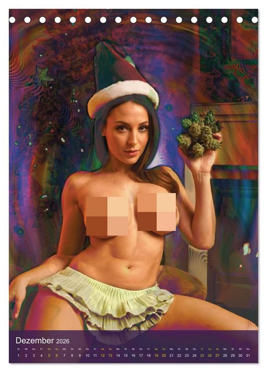 Produktbild: Psychodelic -Sexy Girls & Cannabis (Tischkalender 2026 DIN A5 hoch), CALVENDO Monatskalender