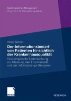 Produktbild: Der Informationsbedarf von Patienten hinsichtlich der Krankenhausqualit&auml;t