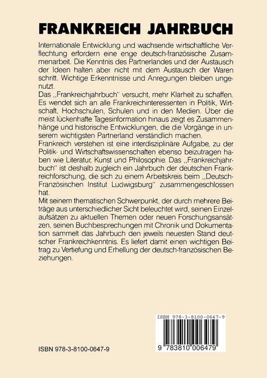 Produktbild: Frankreich-Jahrbuch 1988