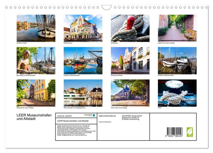 Produktbild: LEER Museumshafen und Altstadt (Wandkalender 2026 DIN A3 quer), CALVENDO Monatskalender