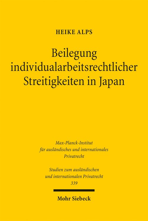 Produktbild: Beilegung individualarbeitsrechtlicher Streitigkeiten in Japan