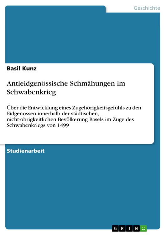 Produktbild: Antieidgen&ouml;ssische Schm&auml;hungen im Schwabenkrieg