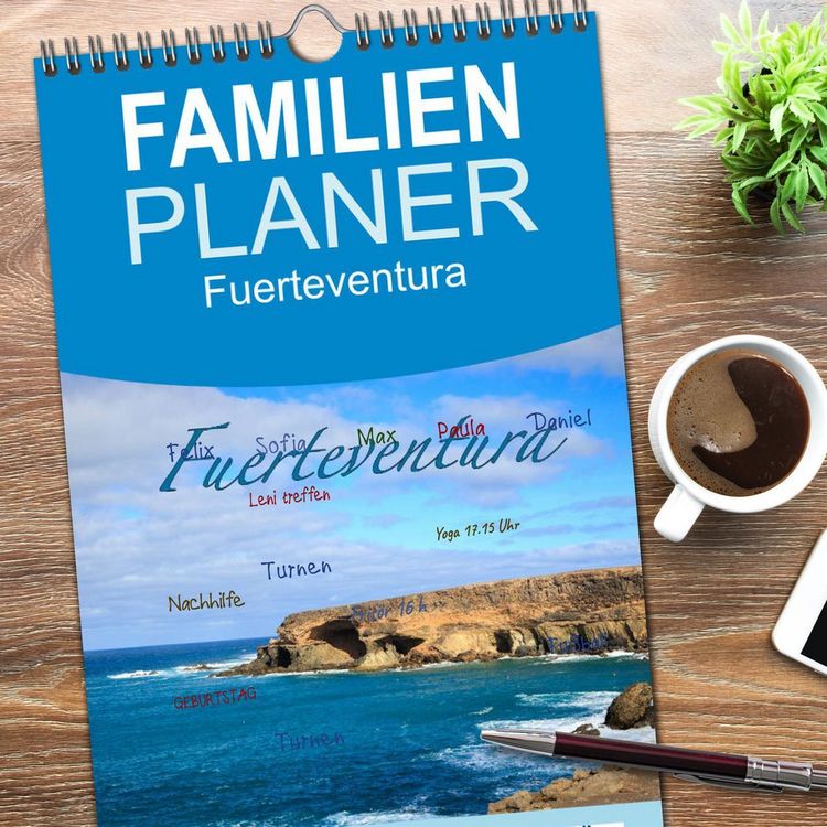 Produktbild: Familienplaner 2026 - Fuerteventura mit 5 Spalten (Wandkalender, 21 x 45 cm) CALVENDO