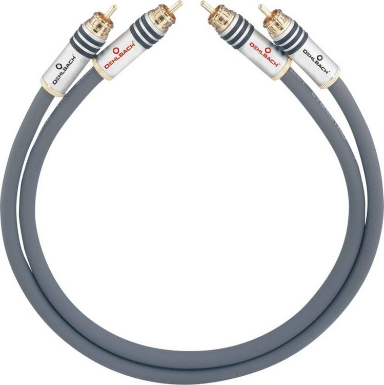 Produktbild: Cinch Audio Anschlusskabel [2x Cinch-Stecker - 2x Cinch-Stecker] 0.50 m Anthrazit vergoldete Steckkontakte Oehlbach NF 14 MASTER