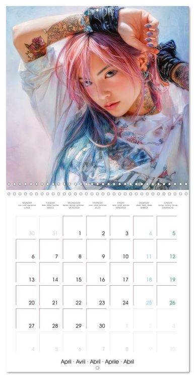 Produktbild: Women with tattoos - Inspired by Asia and the Manga style (Wall Calendar 2026 12 &times; 12 Inch) CALVENDO 12 Month Wall Calendar