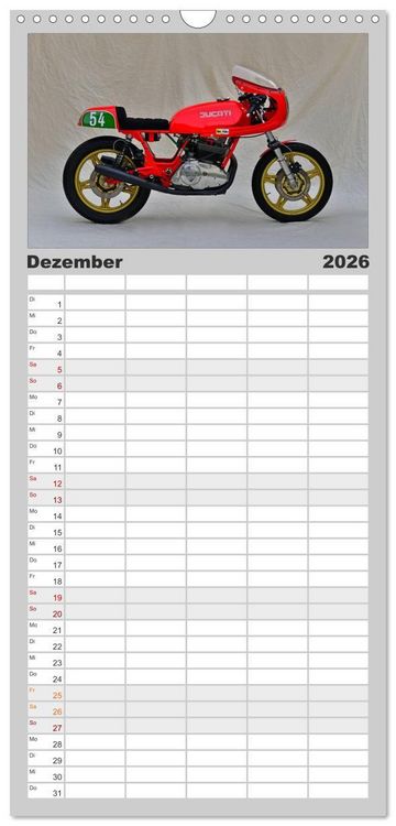 Produktbild: Familienplaner 2026 - Ducati 500 Sport Desmo mit 5 Spalten (Wandkalender, 21 x 45 cm) CALVENDO