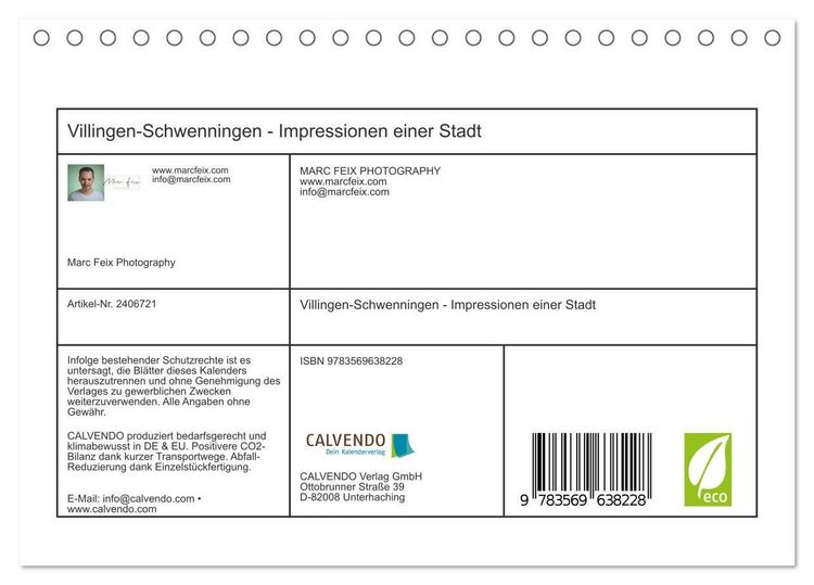 Produktbild: Villingen-Schwenningen - Impressionen einer Stadt (Tischkalender 2027 DIN A5 quer), CALVENDO Monatskalender