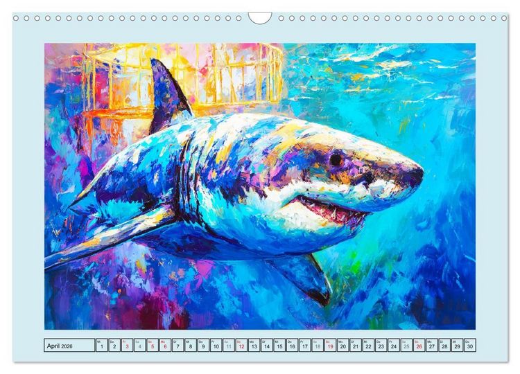 Produktbild: Im Tanz der Haie. Seelenstr&ouml;mung zwischen Mensch und Meer (Wandkalender 2026 DIN A3 quer), CALVENDO Monatskalender