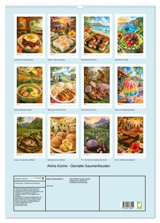 Produktbild: Aloha K&uuml;che - Gemalte Gaumenfreuden (Wandkalender 2027 DIN A2 hoch), CALVENDO Monatskalender
