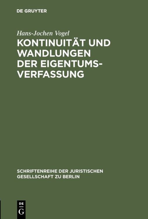 Produktbild: Kontinuit&auml;t und Wandlungen der Eigentumsverfassung
