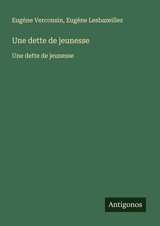 Produktbild: Une dette de jeunesse