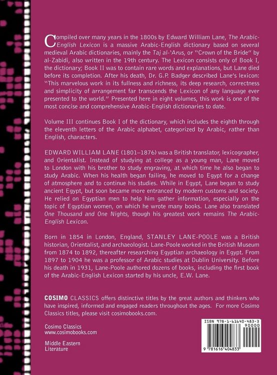 Produktbild: An Arabic-English Lexicon (in Eight Volumes), Vol. III